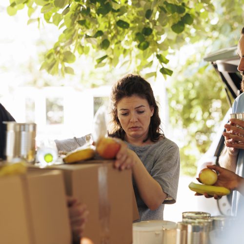 Food drive donation box distribution
